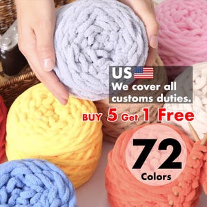 Multicolored Velvet Chenille Yarn Chunky Yarn Bulky Yarn Baby Yarn Amigurumi Plush Yarn Crochet  Knitting Blanket Yarn Hand-Dyed Blend Yarn