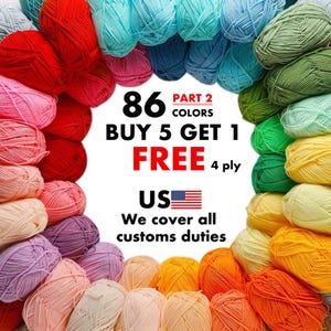 High Quality 4 ply Milk Cotton Yarn 86 colours 50g Skein for Crochet Flowers Bags Knitting Amigurumi Blankets Yarn 86-part2-17 colours