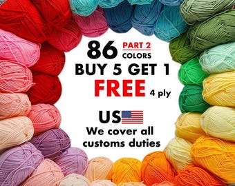 High Quality 4 ply Milk Cotton Yarn 86 colours 50g Skein for Crochet Flowers Bags Knitting Amigurumi Blankets Yarn 86-part2-17 colours