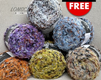 Decorative Art Yarn Mohair Yarn Loop Yarn Mix Yarn Hand Dyed Yarn Wool Gradient Blend Yarn Crochet Knit Lace Multicolor Knit Yarn Hand Spun