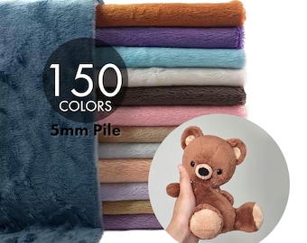 Ultra Soft Minky Plush Fabric, Faux Fur Fabric 3mm 5mm Short Pile Doll Skin Material for Plush Toys, Cosplay Costume, DIY Sewing