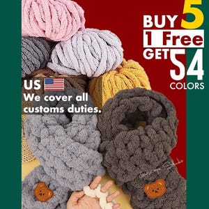 54 Colors Velvet Chenille Yarn Giant Chunky Yarn Giant Bulky Yarn Giant Chenille Yarn Amigurumi Yarn Crochet Knitting Blanket High Quality