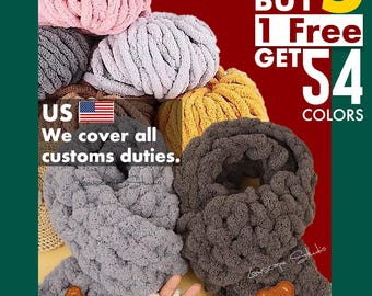 54 Colors Velvet Chenille Yarn Giant Chunky Yarn Giant Bulky Yarn Giant Chenille Yarn Amigurumi Yarn Crochet Knitting Blanket High Quality