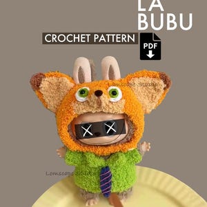 Crochet Pattern Labubu Nick Outfit Pattern Amigurumi Doll Costume PDF Plush Costume DIY for Labubu Fits Labubu Gen 1/2/3