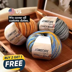 High Quality Hand-Dyed Wool Blend Yarn,Soft Multicolor knit yarn,Rainbow Wool Yarn Pure Yarn for Crochet, Knitting, Weaving, and DIY Crafts