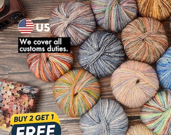 High quality Blend Cotton Yarn,Rainbow CottonYarn,Soft Multicolor knit yarn,Wool yarn Hand-Dyed Blend for Crochet,Knitting,Weaving,Crafts