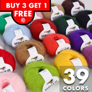 Kid Silk Mohair Yarn,39 colours,Kid Silk Yarn Hand Dyed Kid Mohair,Silk Mohair Wool Blend Yarn Lace Yarn,glossy fluffy Yarn Knitting Wool