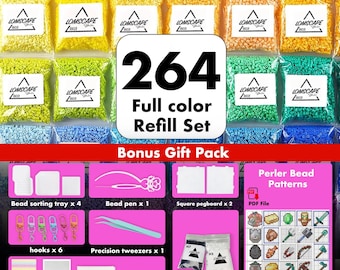 264 Colors 2.6mm Mini Fuse Beads Full Set 500/1000pcs Micro Perler Beads Refill Hama Pixel Art Beads Kit 48-264 Colors DIY Craft Beads Bulk