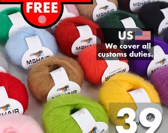 Kid Silk Mohair Yarn,39 colours,Kid Silk Yarn Hand Dyed Kid Mohair,Silk Mohair Wool Blend Yarn Lace Yarn,glossy fluffy Yarn Knitting Wool