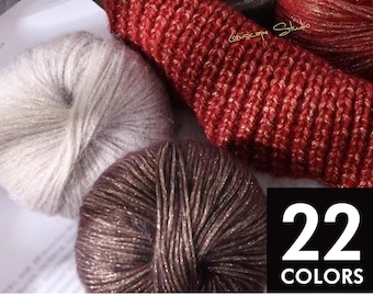 Silk Mohair Wool Yarn,22 colours,Kid Silk Yarn Hand Dyed Kid Mohair,Silk Mohair Wool Blend Yarn Lace Yarn,glossy fluffy Yarn Knitting Wool