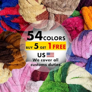 54 Colors Velvet Chenille Yarn Giant Chunky Yarn Giant Bulky Yarn Giant Chenille Yarn Amigurumi Yarn Crochet Knitting Blanket High Quality