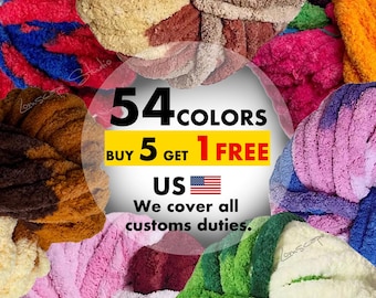 54 Colors Velvet Chenille Yarn Giant Chunky Yarn Giant Bulky Yarn Giant Chenille Yarn Amigurumi Yarn Crochet Knitting Blanket High Quality