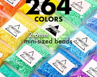 264 Colors Perler Beads Mini Fuse Beads 2.6mm Refill 2000/50000 Perler Hama Compatible Pixel Art Beads for DIY Craft Sprite Art Ironing Bead