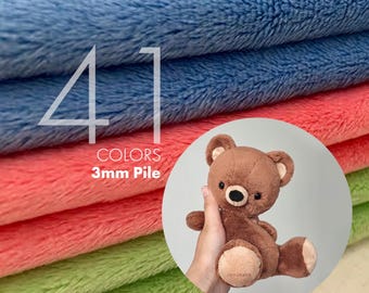 Ultra Soft Minky Plush Fabric, Faux Fur Fabric 3mm Short Pile Doll Skin Material for Plush Toys, Cosplay Costume, DIY Sewing Toy Clothing