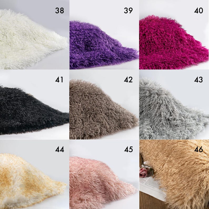 Faux Fur Sheepskin Rug Fabric,Toy Stuffing Animal Making DIY Toys Fuzzy Fur Fabric,Upholstery, Yardage,Shaggy Fun Fur great for Baby,Yardage image 7