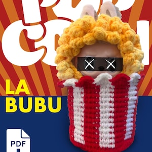 Labubu Popcorn Crochet Pattern Amigurumi Doll Costume PDF Plush Costume Amigurumi Doll Clothes PDF Tutorial Kawaii Outfit for Labubu