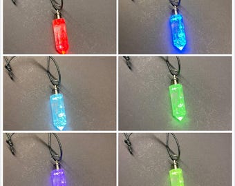 Lámpara colgante LED de cristal de cuarzo multicolor de pulsación rápida