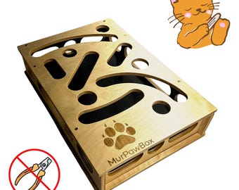 Boîte à limes en bois pour chats - Puzzle interactif, mobilier d'activités d'enrichissement