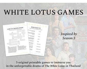 Gry imprezowe White Lotus Thailand – 5 gier do wydrukowania inspirowanych sezonem 3