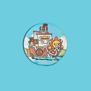Sun Lion Pirate Ship | Metal Pinback Button