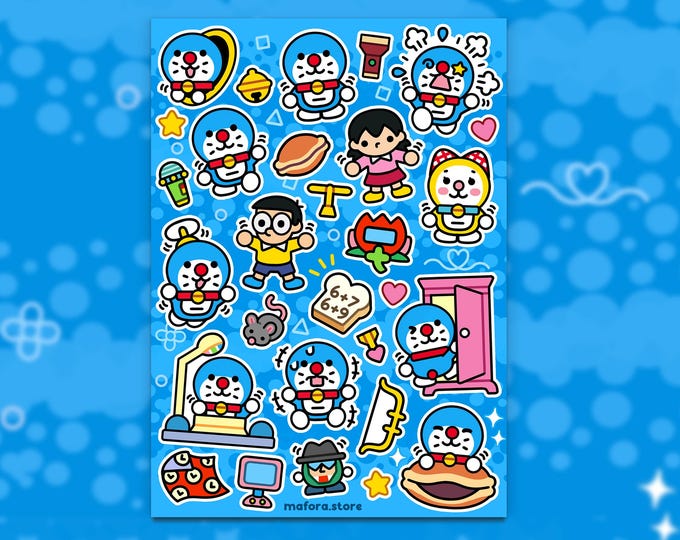 Featured listing image: Robot Cat!  | Premium Sticker Sheet