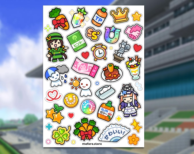 Featured listing image: Horse Girl Racing! | Premium Deco Sticker Sheet