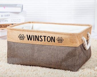 Personalized Shiba Inu Storage Basket - Collapsible Fabric Bin With Handles For Toy Organization