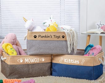 Custom Name Dog Toy Storage,Personalized Pet Dog Basket,Foldable Pet Toy Basket,Dog Toy Organizer,Pet Supplies for Fur Baby,Dog lover gift