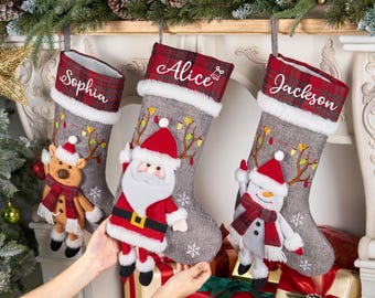 Personalized Family Christmas Stockings, Custom Christmas Stockings with name, Holiday Decor Gift, Christmas Stockings, Christmas Decor