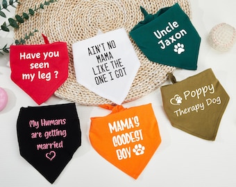 Custom Dog Bandanas With Name, Personalized Dog Bandana with Text, Wedding Dog Bandana, Color Pet Scarf, Dog Mom Gift, New Puppy Gift