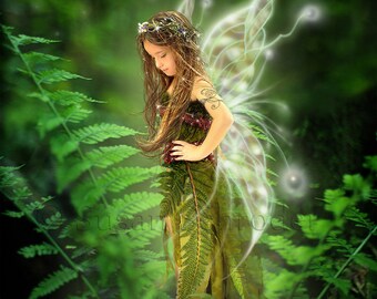 Resting in the Ferns by Susan Schroder  Fantasy Fairy Art Print