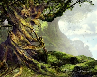 The Whistling Tree -by Susan Schroder -  Mythic Fantasy art print