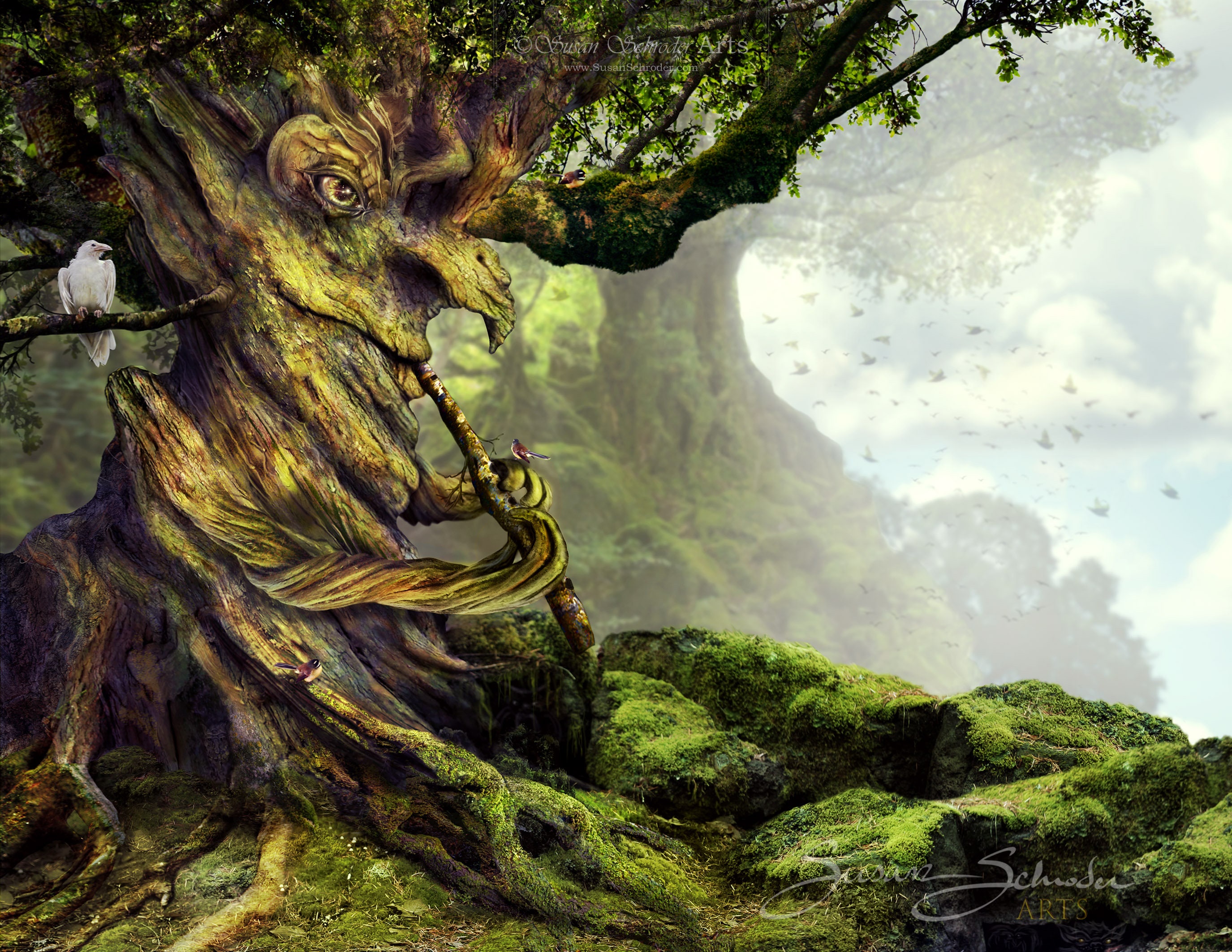 The Whistling Tree -by Susan Schroder -  Mythic Fantasy art print
