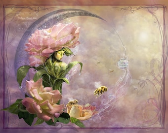 What Dreams a Rose? by Artist Susan Schroder- Mythic Fantasy Art Print Faerie