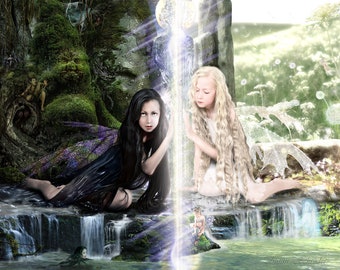 Ever Sisters by Susan Schroder Mythic Fantasy Fairy Art Print