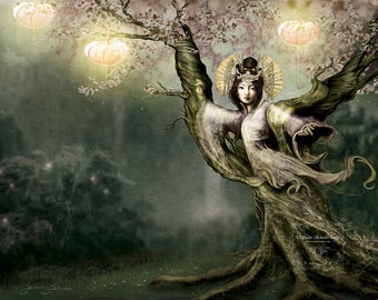 Sakura by Susan Schroder - Mythic Fantasy Dryad fine art print