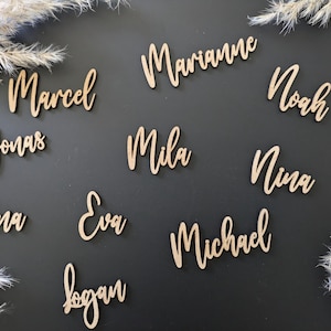 Platzkarten Hochzeit, Tischkarten, Schriftzug aus MDF,  personalisierte Namensschilder, Tischdeko Dekor Feier Kommunion Konfirmation Taufe