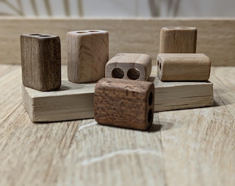 Juego de 4 deslizadores de madera para pulseras, deslizadores de joyería, cuentas de madera, piezas en blanco grabadas con láser, cuentas deslizantes