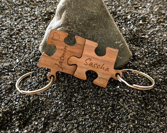 Llaveros de pareja, Día de la Madre, regalo personalizado, madera, llavero, pareja, amor