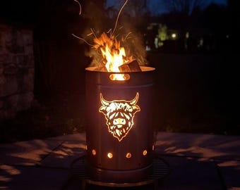 Brasero premium "Highland Cow": el elemento estrella para jardín y terraza