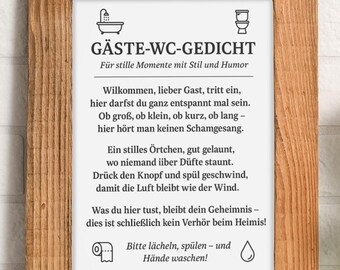 Funny guest toilet print | Bathroom poster with saying | Humorous toilet decoration print | A4 wall picture for the guest toilet