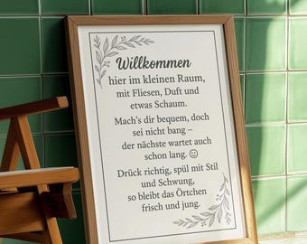 Bathroom Quote Image | Funny Toilet Sign | Modern Toilet Decoration | Bathroom Decor Poster | Humorous Saying for the Guest Toilet | Toilet Wall Art