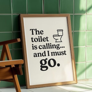 Funny toilet poster for the guest toilet & bathroom | Humorous typography wall decoration | Housewarming gift and bathroom renovation | Many sizes