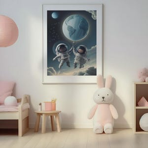 Astronaut posters for children&#39;s rooms – space decoration | Space wall art for boys and girls