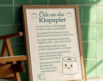 Funny bathroom poster – guest toilet decoration with saying | Funny wall art about toilet paper | Housewarming gift, toilet humor