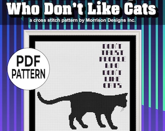 Cat Cross Stitch Pattern | Modern Typography | Snarky Quote Embroidery | Beginner Friendly PDF Download