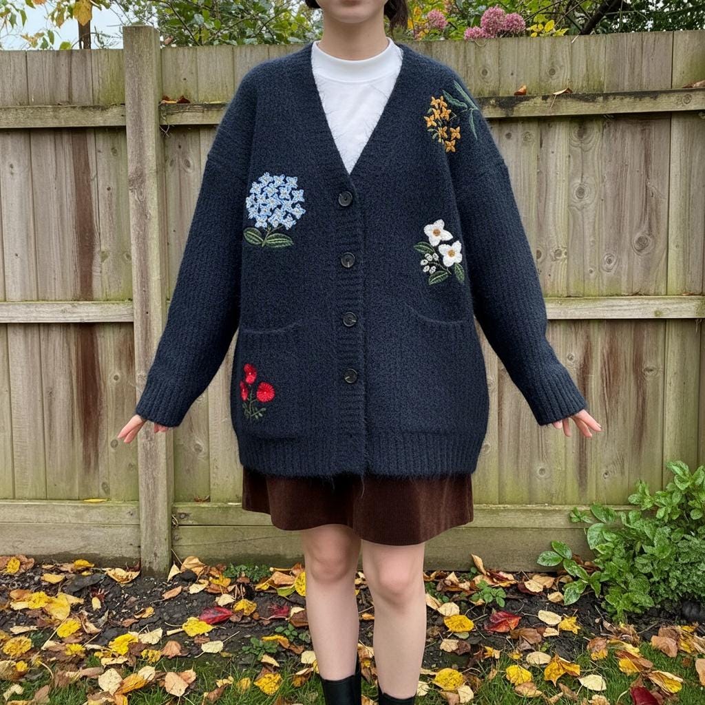 Blue Floral Cardigan - Etsy Canada