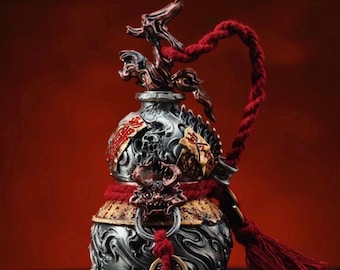 Adorno de calabaza espada de latón artesanal: decoración taoísta de Feng Shui
