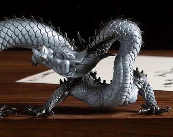 Handcrafted Brass Dragon Statue: Tibetan Feng Shui Decor