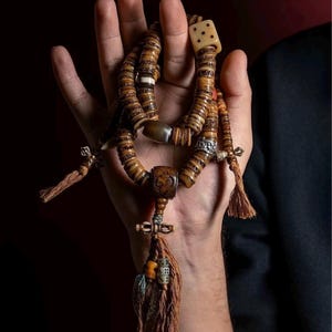 Yak Bone Mala Bracelet: 108 Tibetan Buddhist Prayer Beads